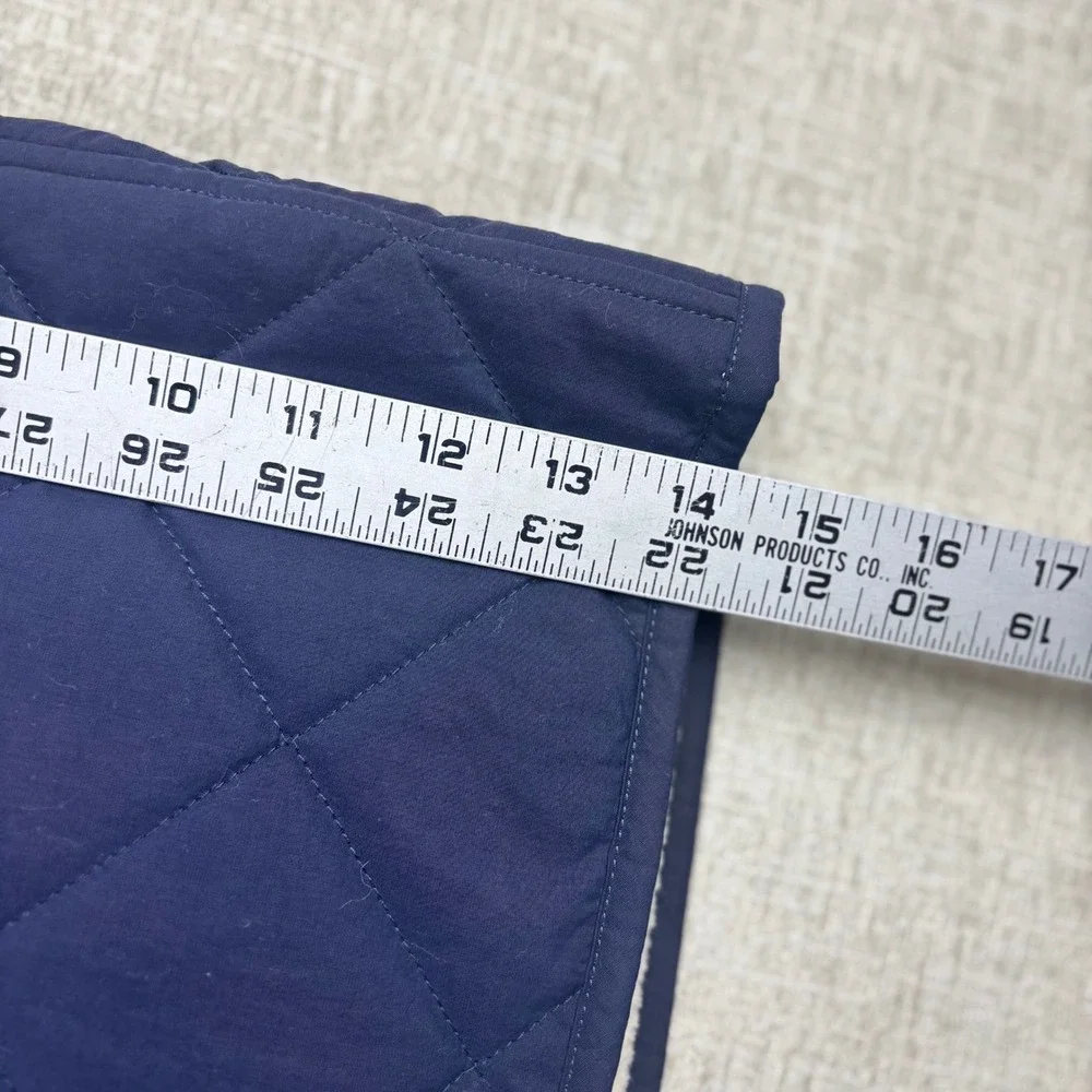 The North Face Mens Quilted Sherpa Lined Bomber Vest Navy Blue Full Zip